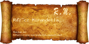 Rácz Mirandella névjegykártya